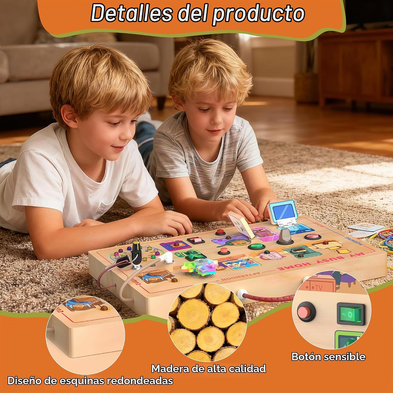TABLERO DE ACTIVIDADES FLYCOOST MY BUSY HOME MONTESSORI PARA NIÑOS 1-3 AÑOS - 3