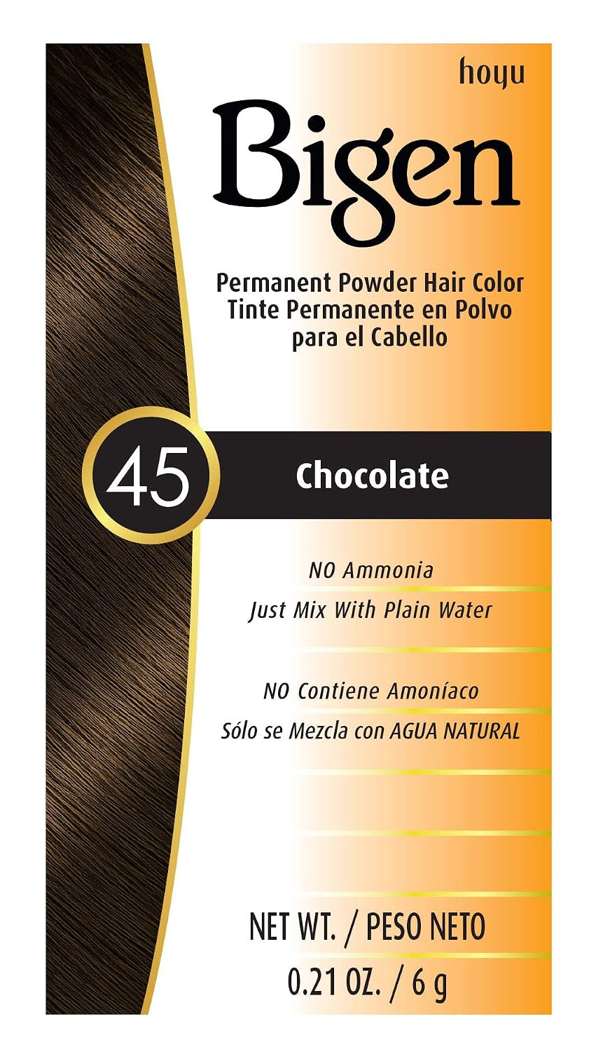 TINTURA PERMANENTE EN POLVO BIGEN #45 CHOCOLATE PACK 6 UNIDADES - 1