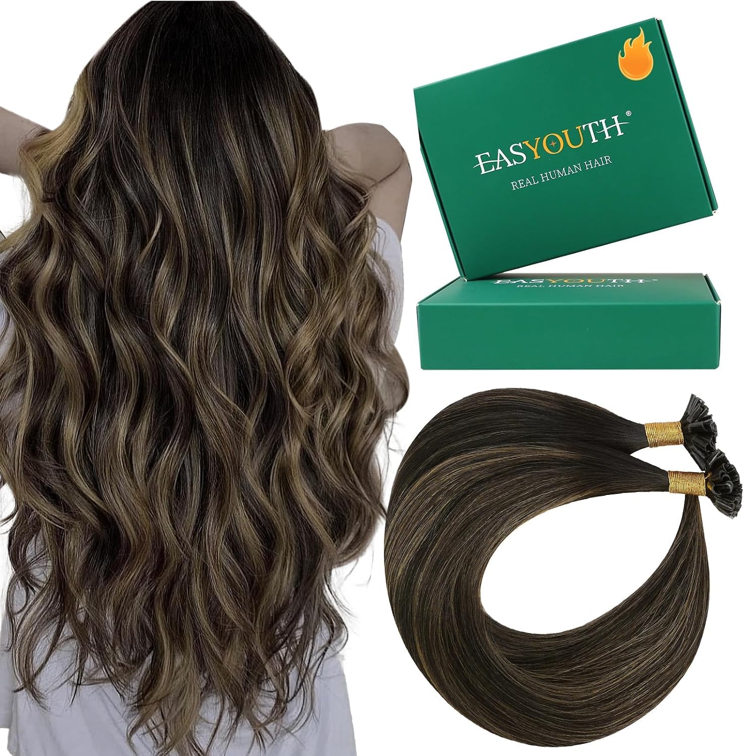 EXTENSIONES DE CABELLO U TIP EASYOUTH CABELLO HUMANO 14 PULGADAS 50G - 1