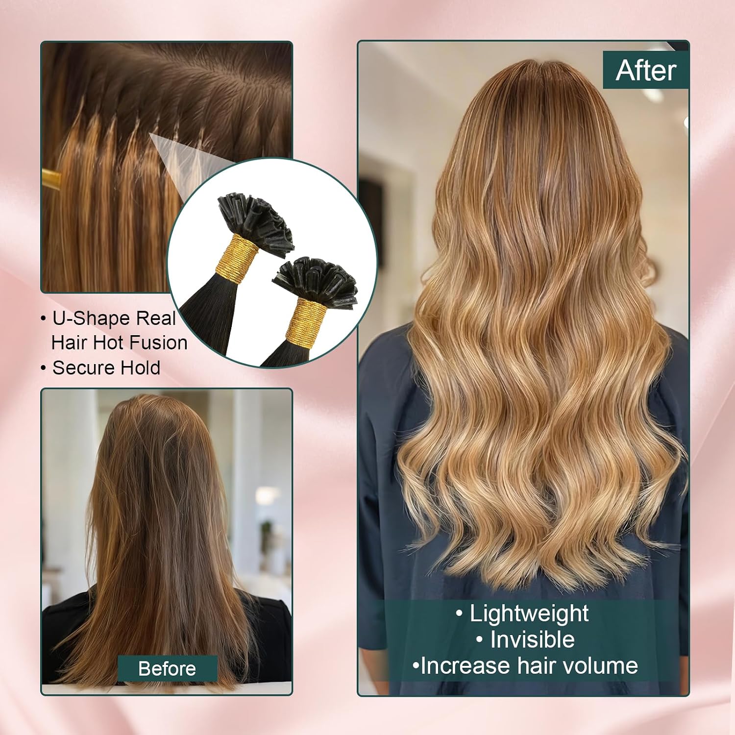 EXTENSIONES DE CABELLO U TIP EASYOUTH CABELLO HUMANO 14 PULGADAS 50G - 5