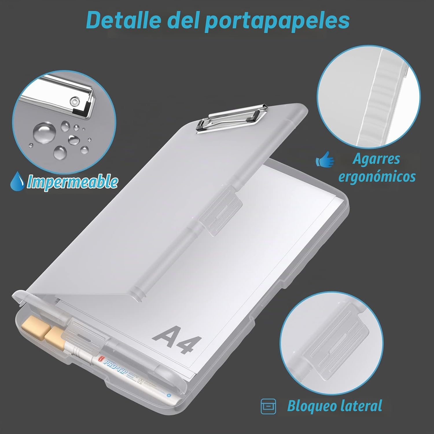 CARPETA PORTAFOLIO RIMILAK CON ALMACENAMIENTO TAMAÑO CARTA TRANSLÚCIDA - 5