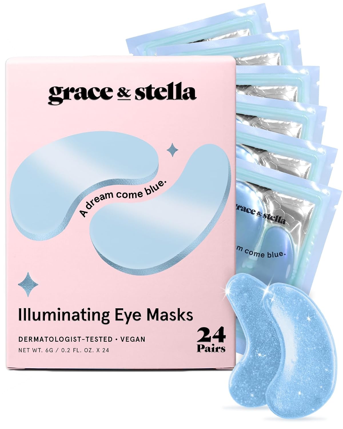 PARCHES PARA OJOS GRACE Y STELLA CONTRA OJERAS Y BOLSAS, 24 PARES AZULES - 1