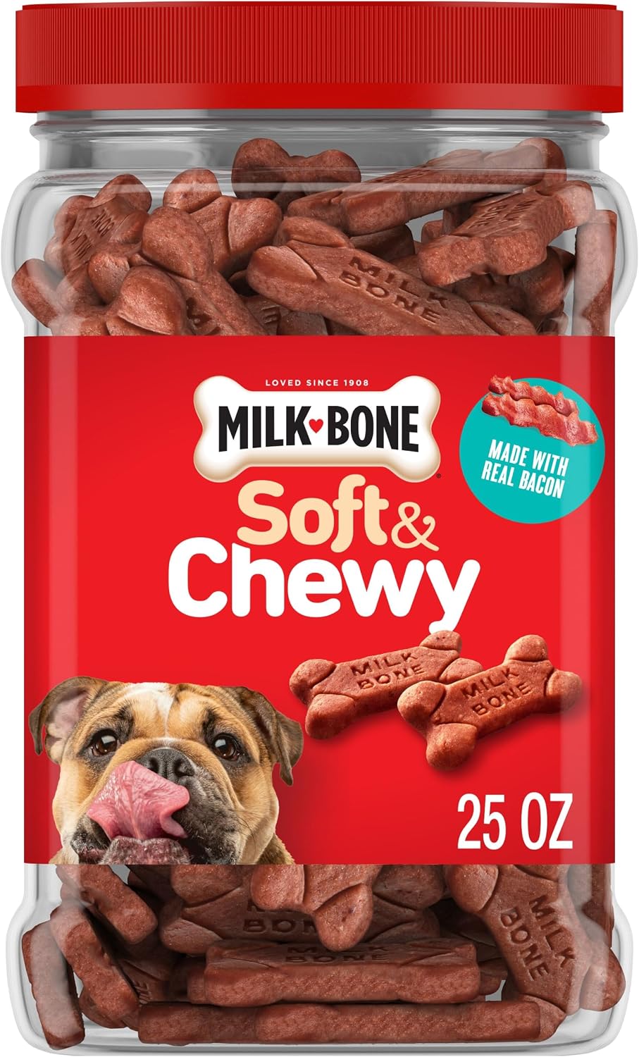 SNACKS PARA PERROS MILK-BONE SOFT Y CHEWY CON SABOR A TOCINO 25 OZ - 1