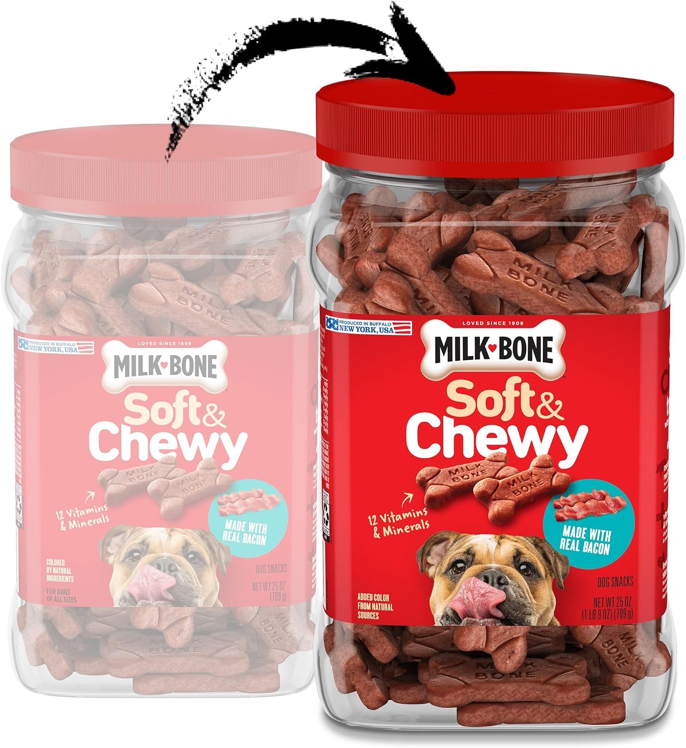 SNACKS PARA PERROS MILK-BONE SOFT Y CHEWY CON SABOR A TOCINO 25 OZ - 2
