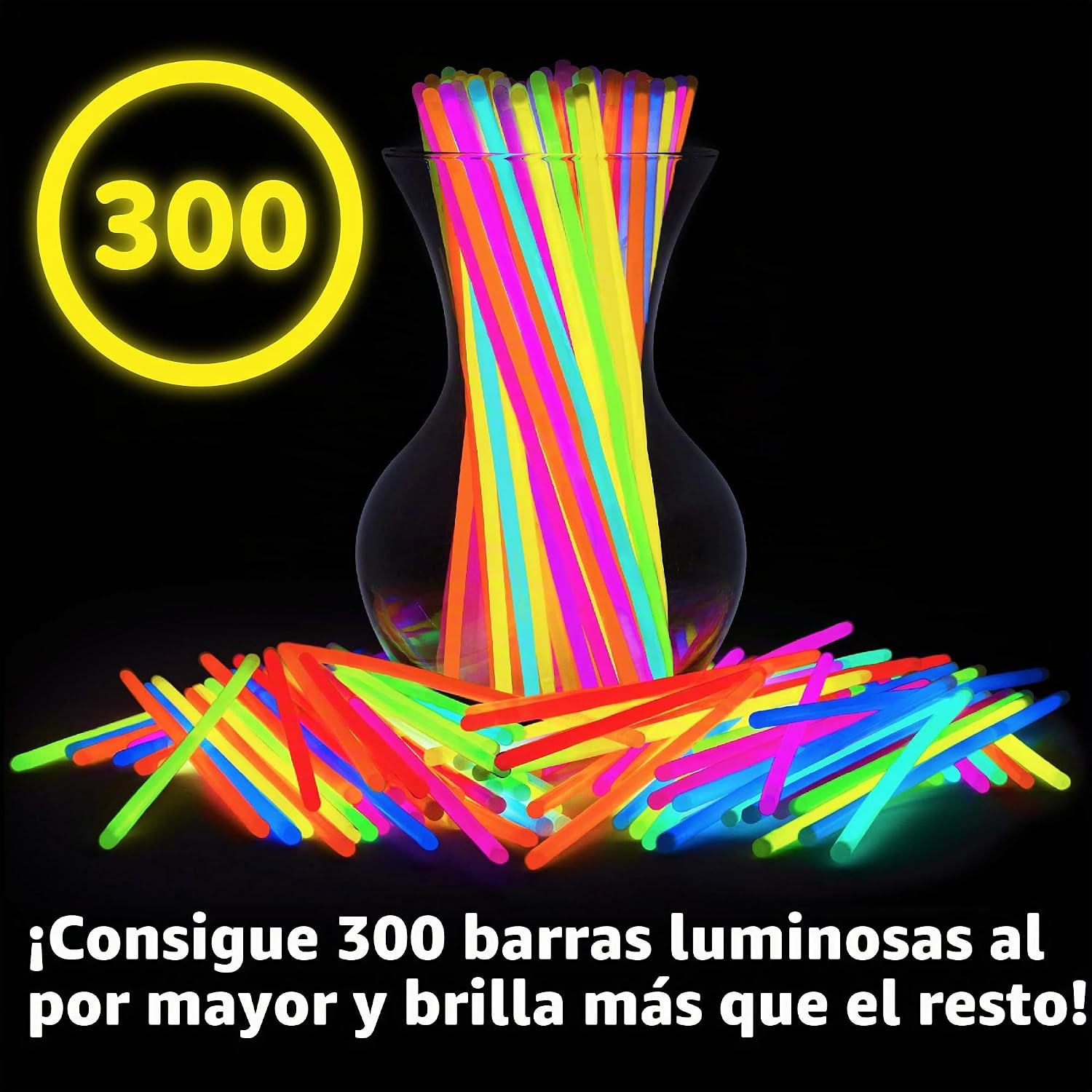 PULSERAS LUMINOSAS PARTYSTICKS 200 UNIDADES 8 PULGADAS CON CONECTORES - 3