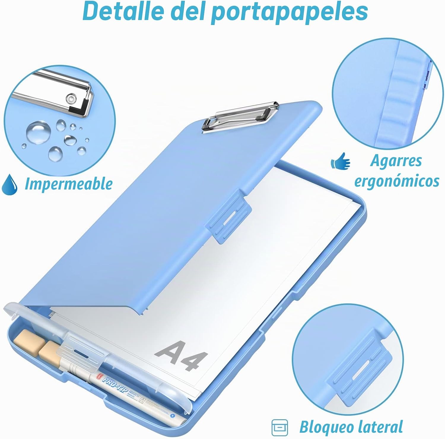 CARPETA PORTAFOLIO RIMILAK CON ALMACENAMIENTO 8.5 X 11 PULGADAS AZUL - 5