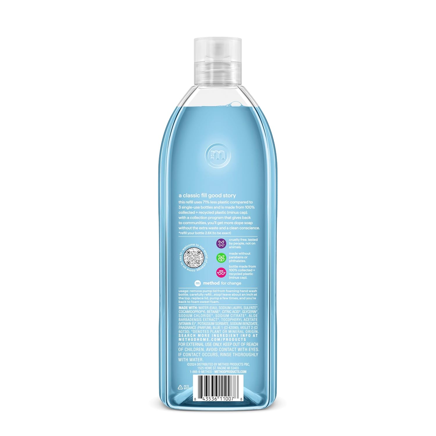 JABÓN ESPUMANTE METHOD REFILL MINERALES MARINOS 828 ML - 2