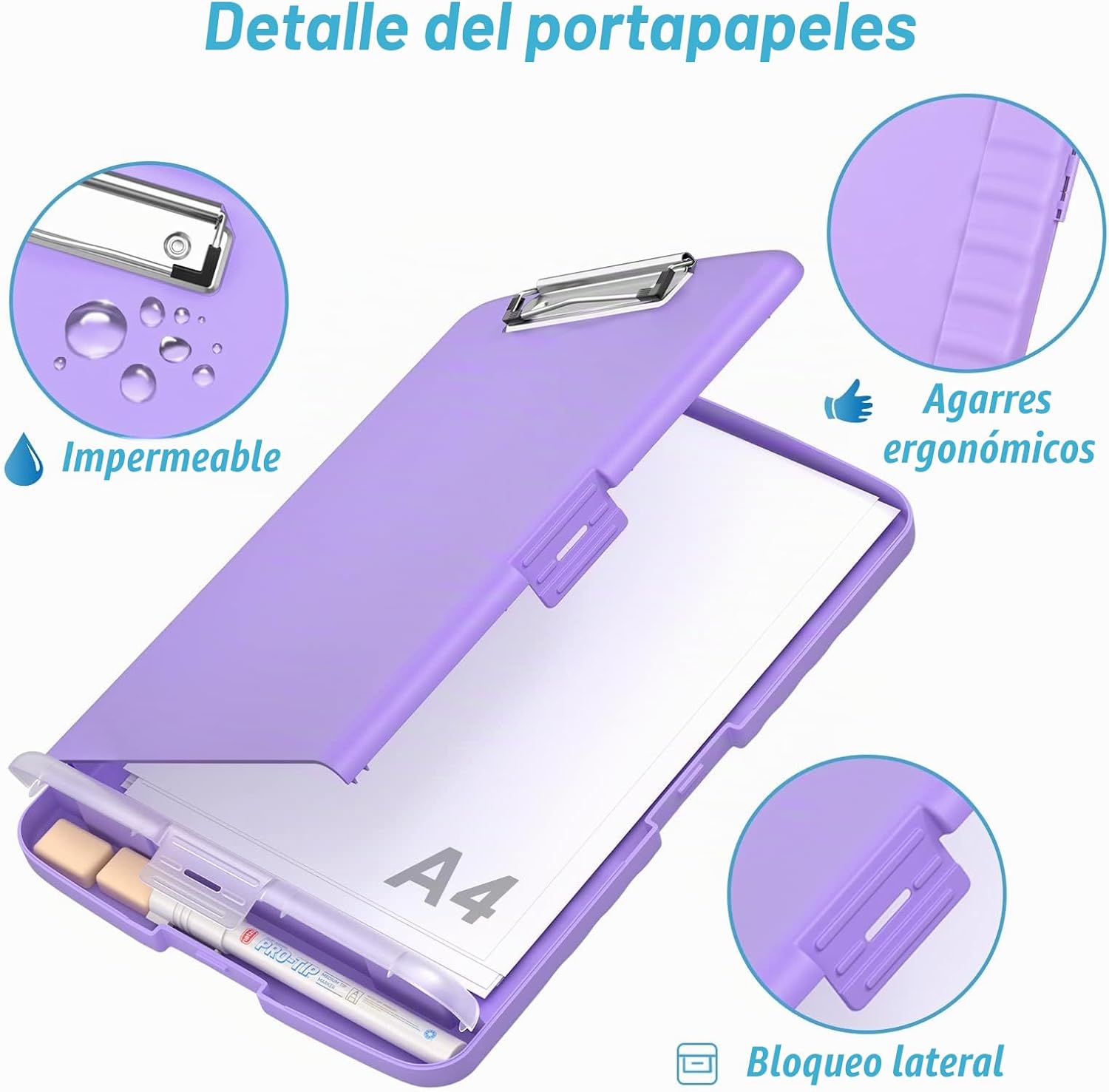 CARPETA PORTAFOLIO RIMILAK CON ALMACENAMIENTO 8.5 X 11 PULGADAS PÚRPURA - 5