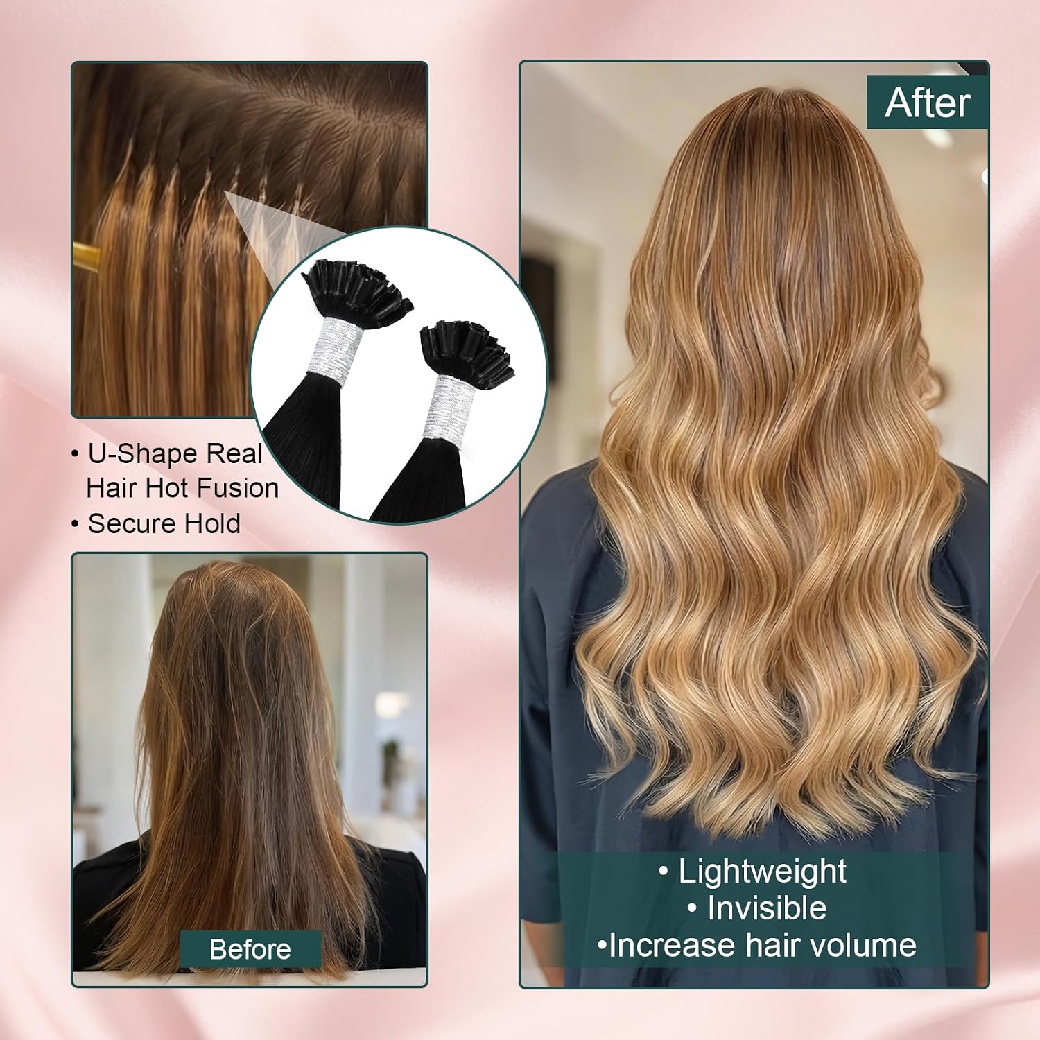 EXTENSIONES DE CABELLO U TIP EASYOUTH CABELLO HUMANO NEGRO - 5