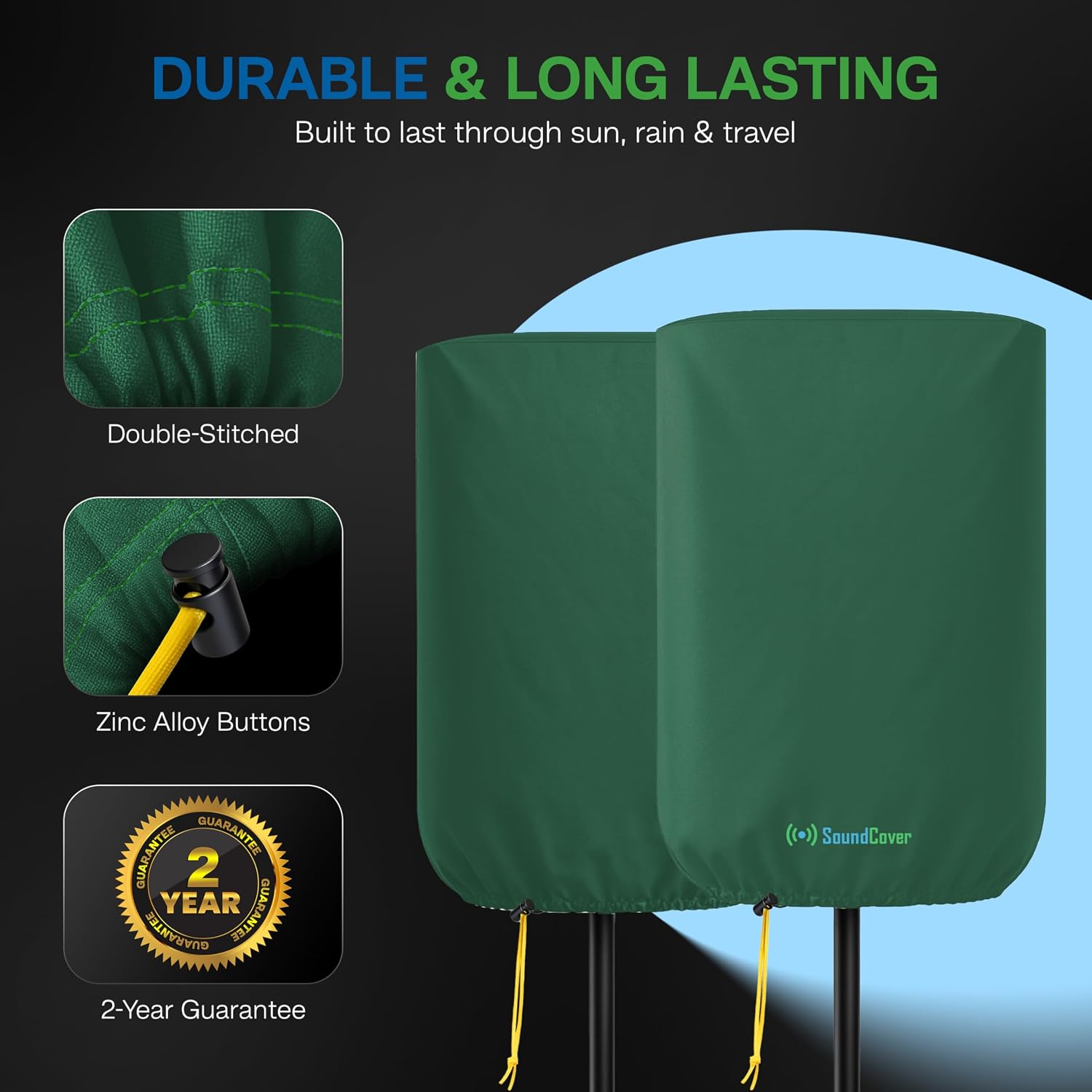 FUNDA PROTECTORA PARA PARLANTE PA/DJ DE 10' 600D SOUNDCOVER VERDE - 5