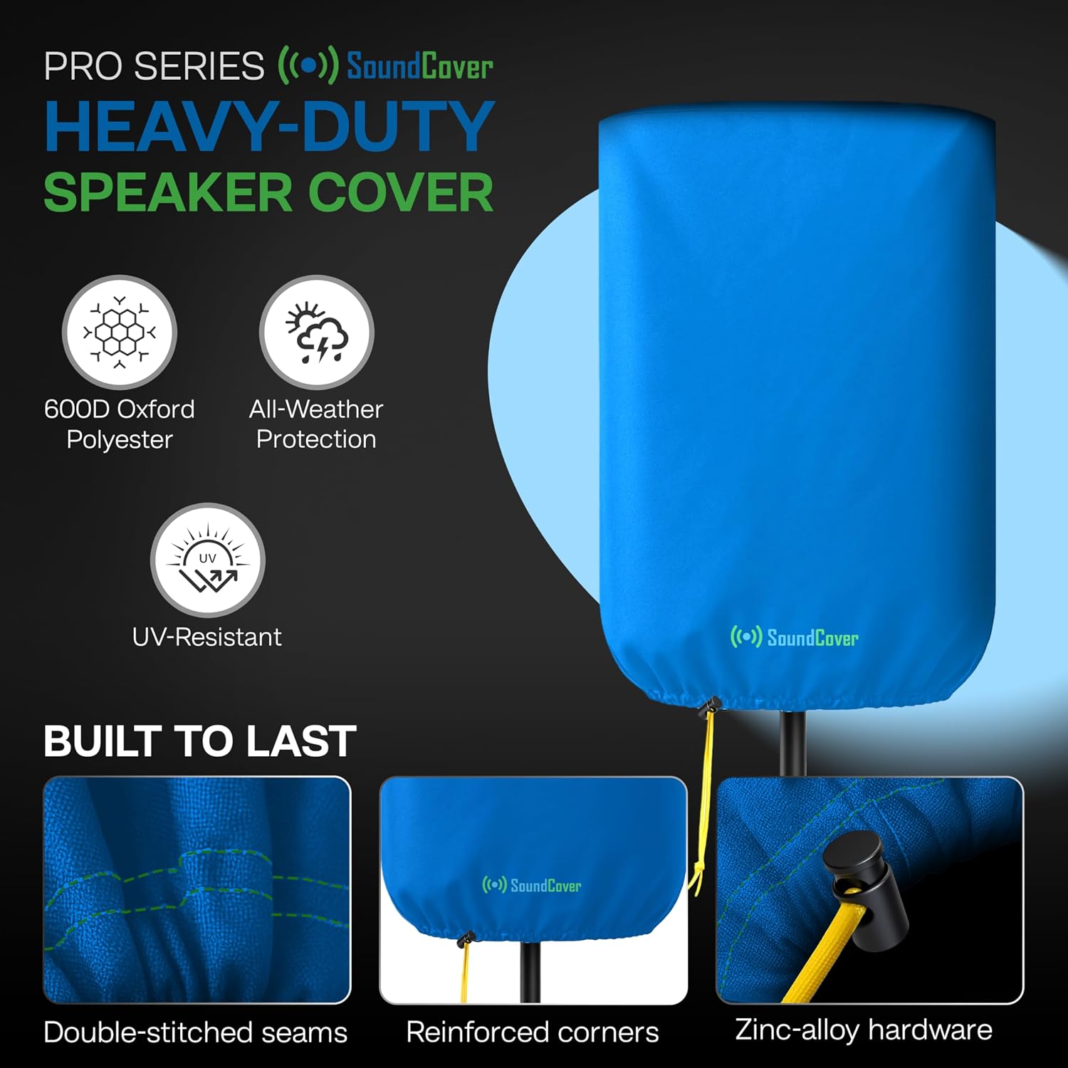 FUNDA PROTECTORA PARA PARLANTE PA/DJ DE 10 PULGADAS 600D SOUNDCOVER AZUL - 4