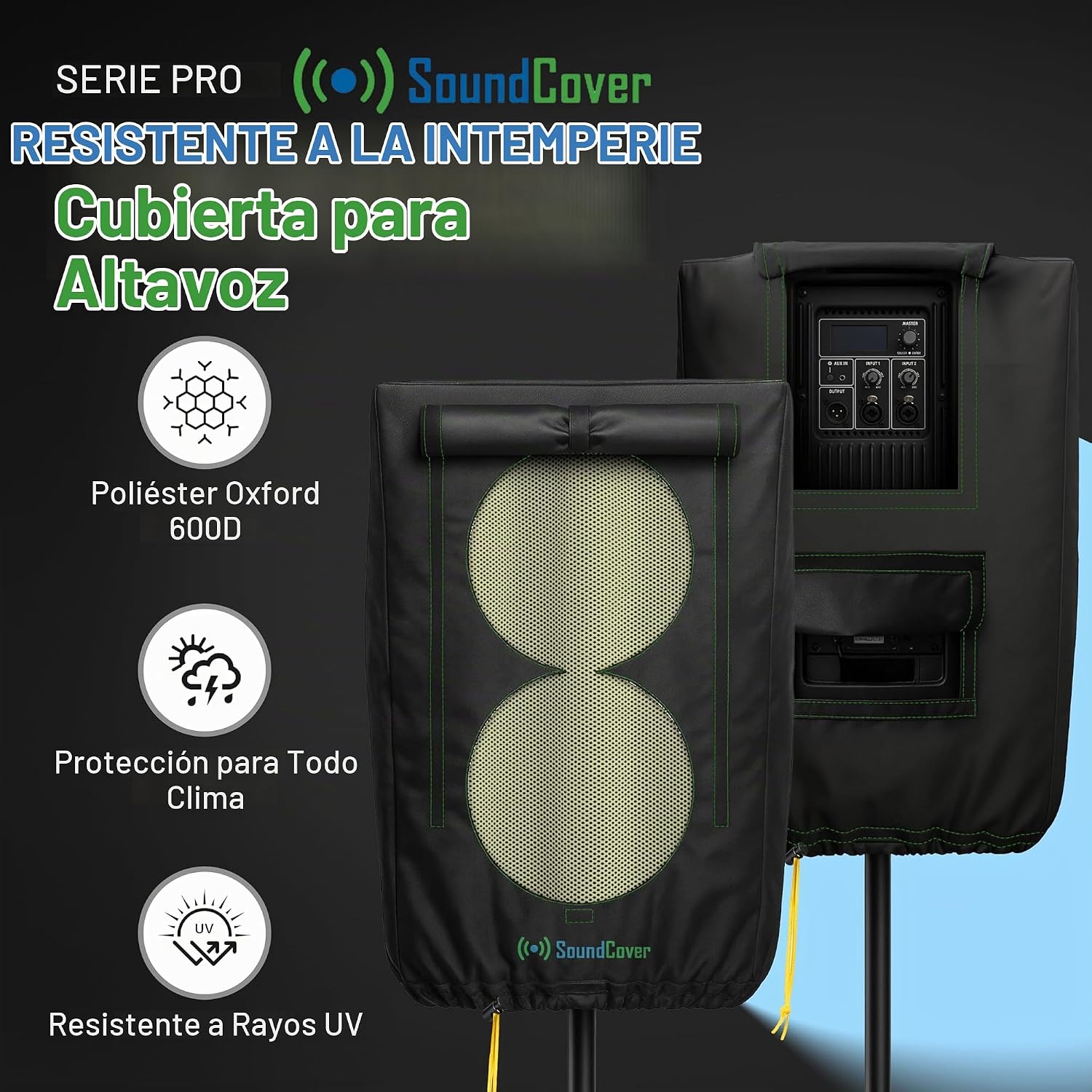 FUNDA PROTECTORA PARA PARLANTE PA/DJ DE 8 PULGADAS 600D CON SOUNDFLAP - 3