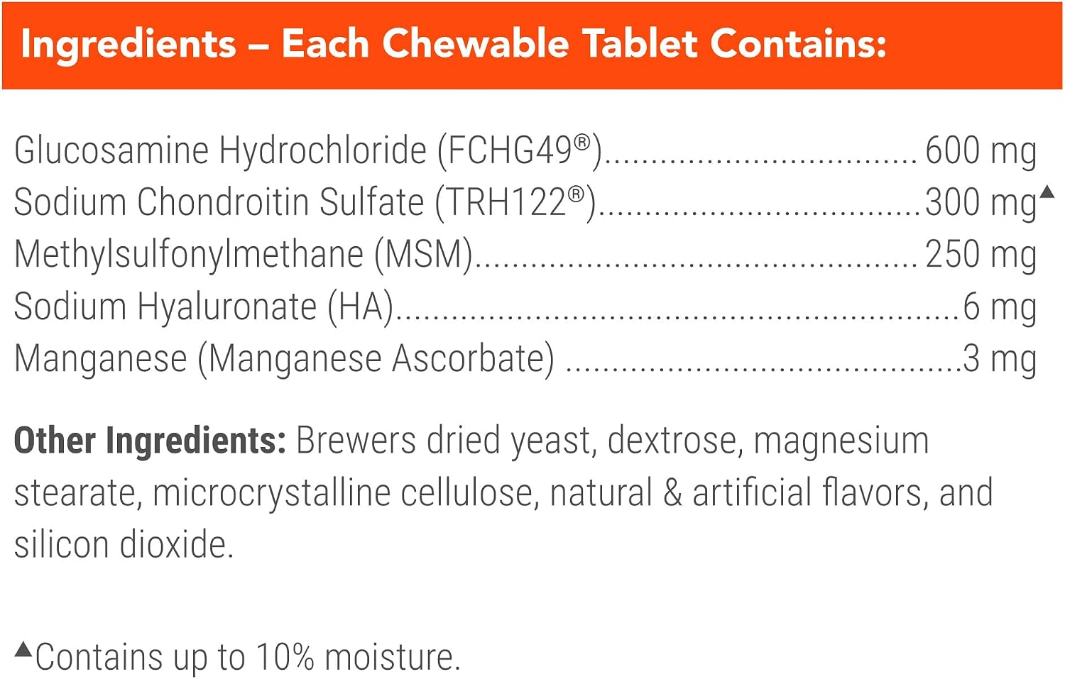 SUPLEMENTO ARTICULAR COSEQUIN PARA PERROS CON GLUCOSAMINA, CONDROITINA, MSM Y ÁCIDO HIALURÓNICO, 75 TABLETAS MASTICABLES - 5