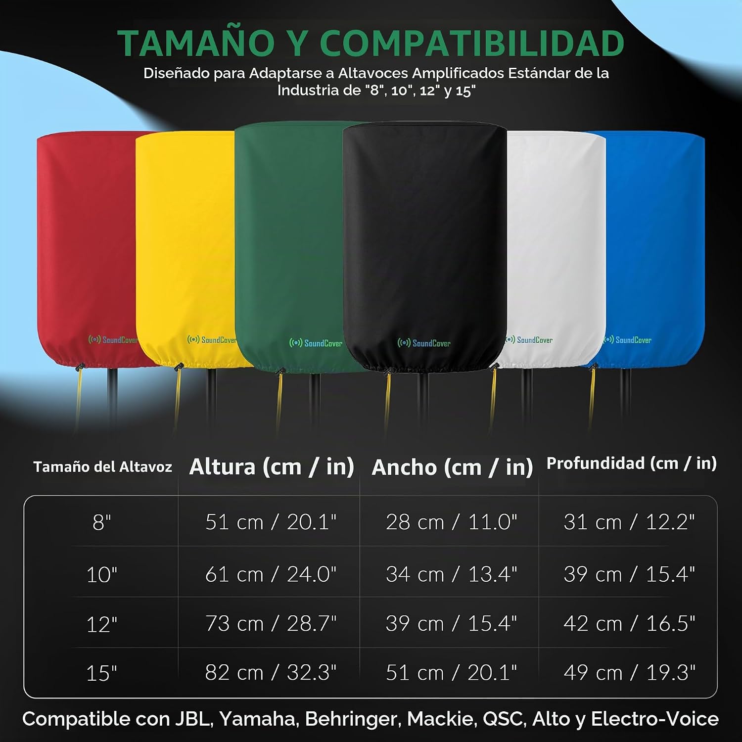 FUNDA PROTECTORA PARA PARLANTE PA/DJ DE 10' 600D SOUNDCOVER NEGRO CON BOLSA DE ALMACENAMIENTO - 2
