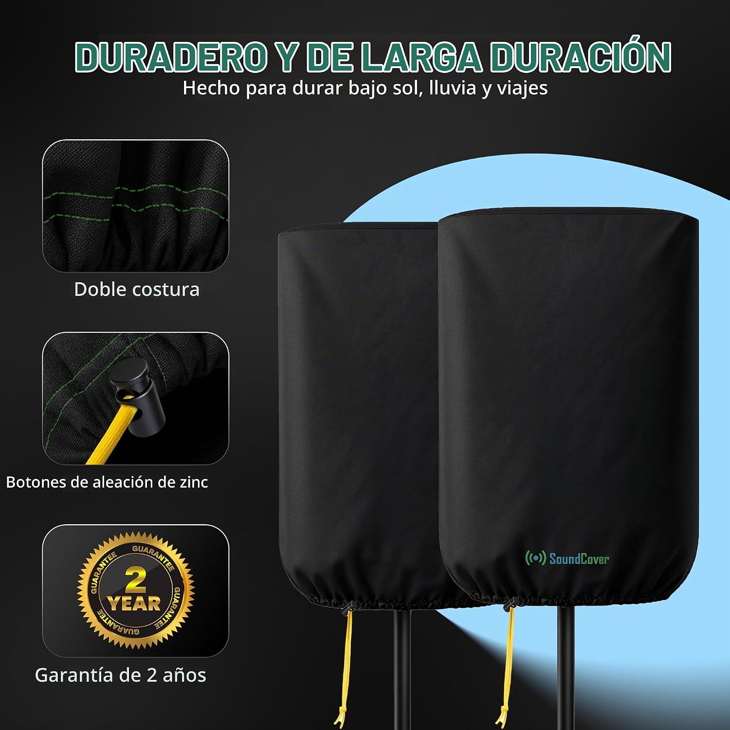 FUNDA PROTECTORA PARA PARLANTE PA/DJ DE 10' 600D SOUNDCOVER NEGRO CON BOLSA DE ALMACENAMIENTO - 4