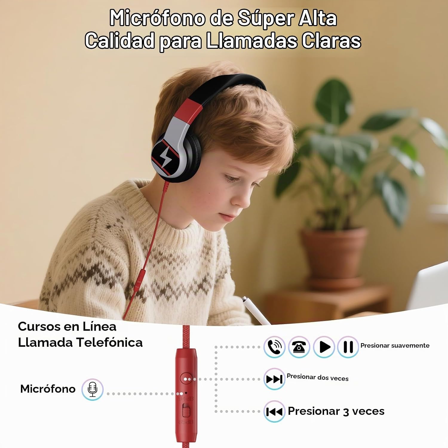 AUDÍFONOS CANDY BILA ALÁMBRICOS OVER-EAR PARA NIÑOS CON MICRÓFONO - 3