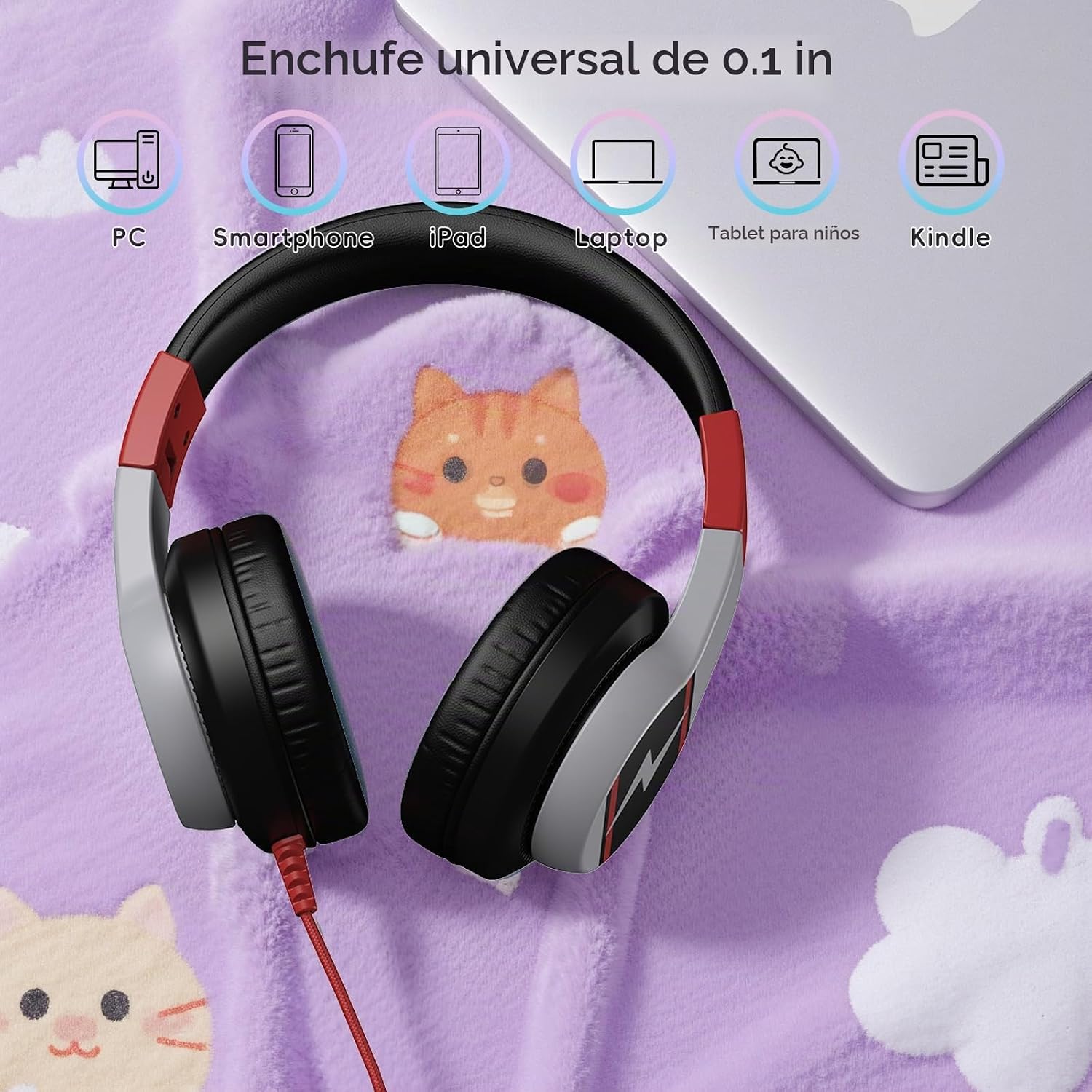 AUDÍFONOS CANDY BILA ALÁMBRICOS OVER-EAR PARA NIÑOS CON MICRÓFONO - 4