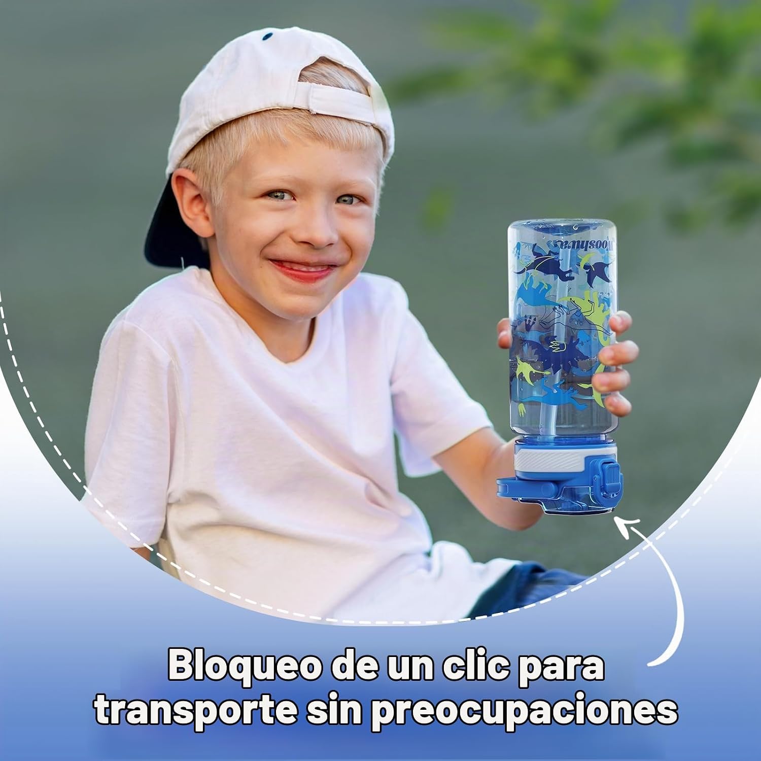 BOTELLA DE AGUA OMEDECAL 20 OZ PARA NIÑOS CON DISEÑO DINOSAURIO/NAVE ESPACIAL - 3