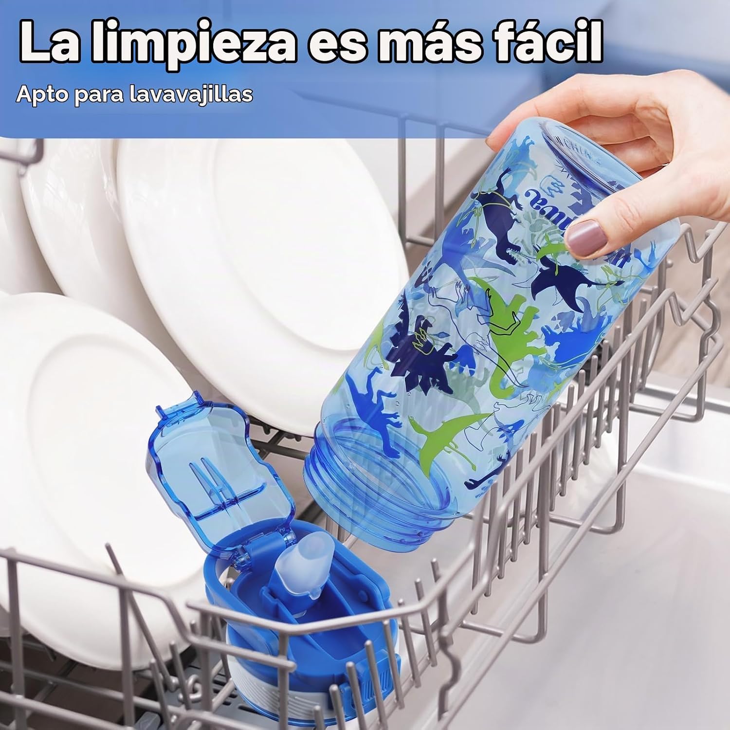 BOTELLA DE AGUA OMEDECAL 20 OZ PARA NIÑOS CON DISEÑO DINOSAURIO/NAVE ESPACIAL - 4