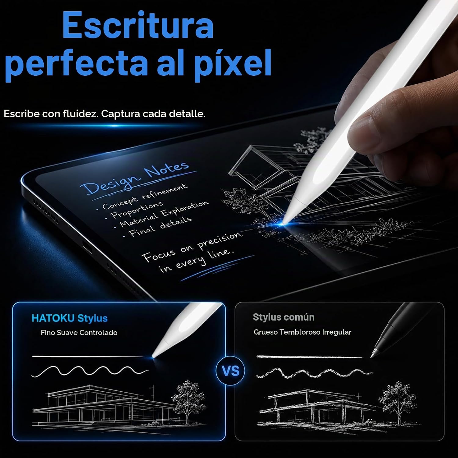 LÁPIZ STYLUS HATOKU PARA IPAD 2018-2026 ROSA Y BLANCO - 3