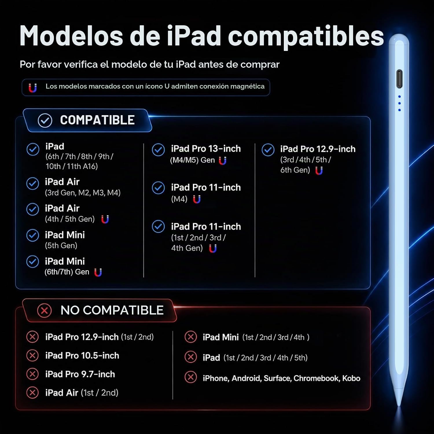 LÁPIZ STYLUS HATOKU PARA IPAD 2018-2026 AZUL - 4