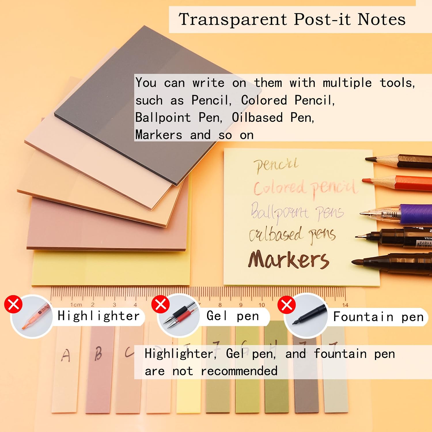 NOTAS ADHESIVAS TRANSPARENTES YOUDEFUL 800 PIEZAS 3X3 PULGADAS MORANDI - 4