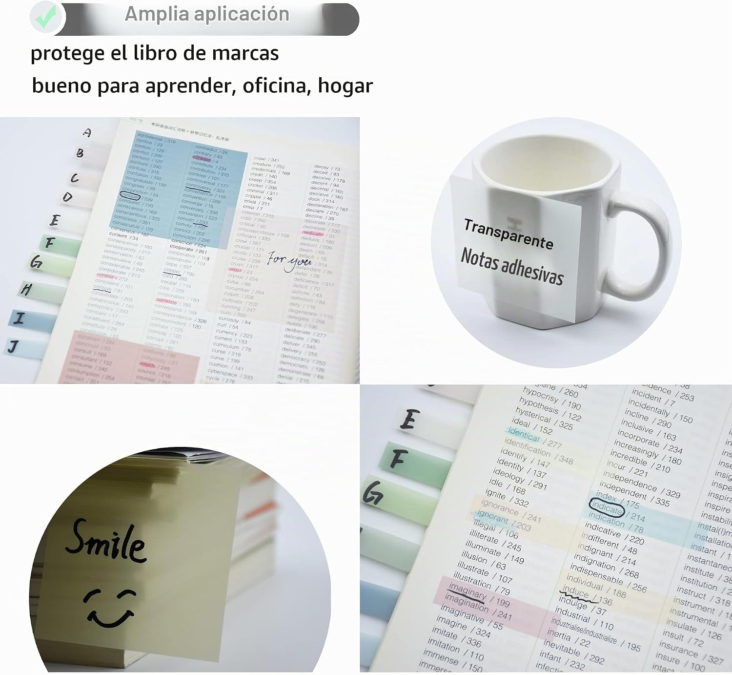NOTAS ADHESIVAS TRANSPARENTES YOUDEFUL 800 PIEZAS 3X3 PULGADAS MORANDI - 5