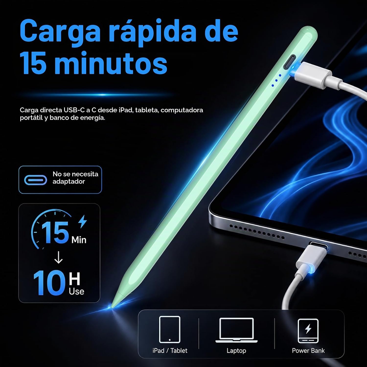 LÁPIZ STYLUS HATOKU PARA IPAD 2018-2026 VERDE - 2