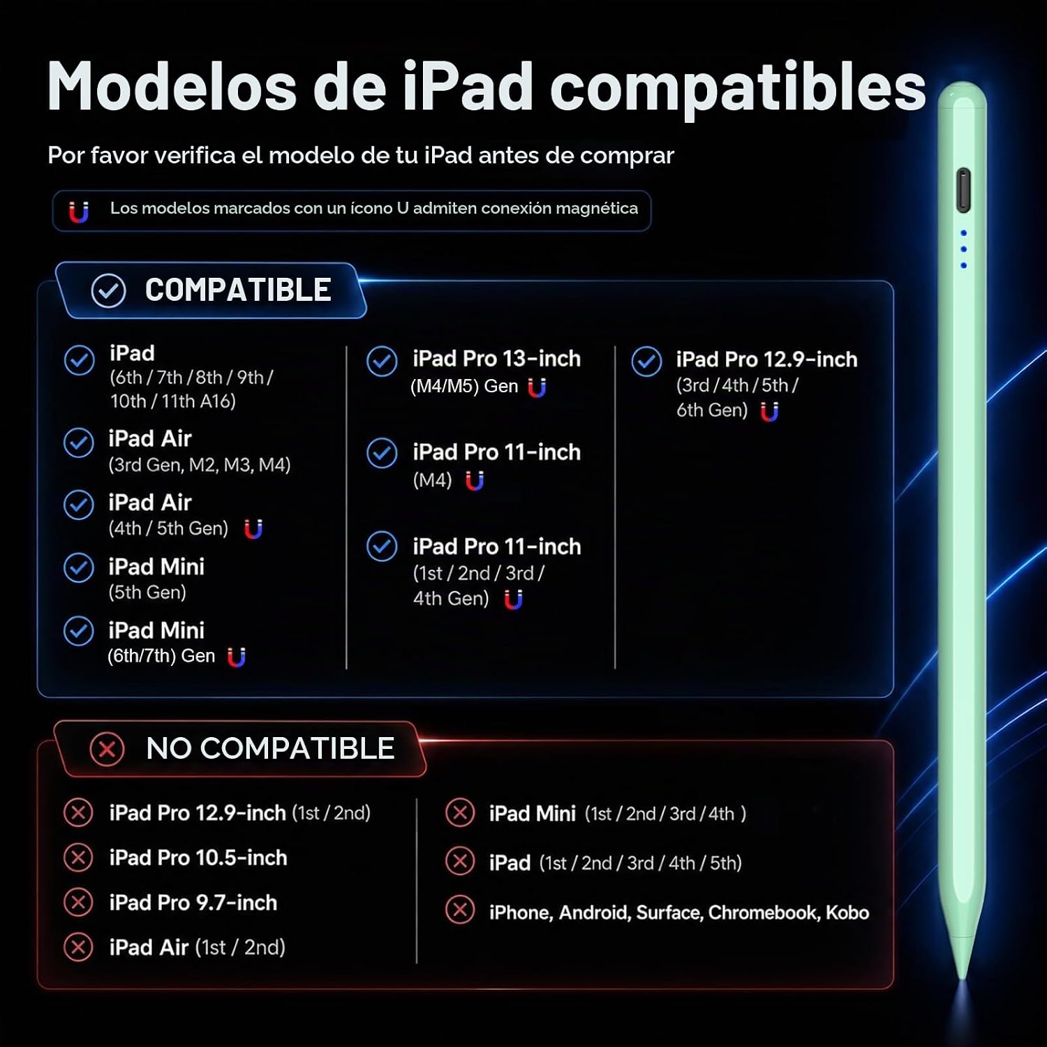 LÁPIZ STYLUS HATOKU PARA IPAD 2018-2026 VERDE - 4