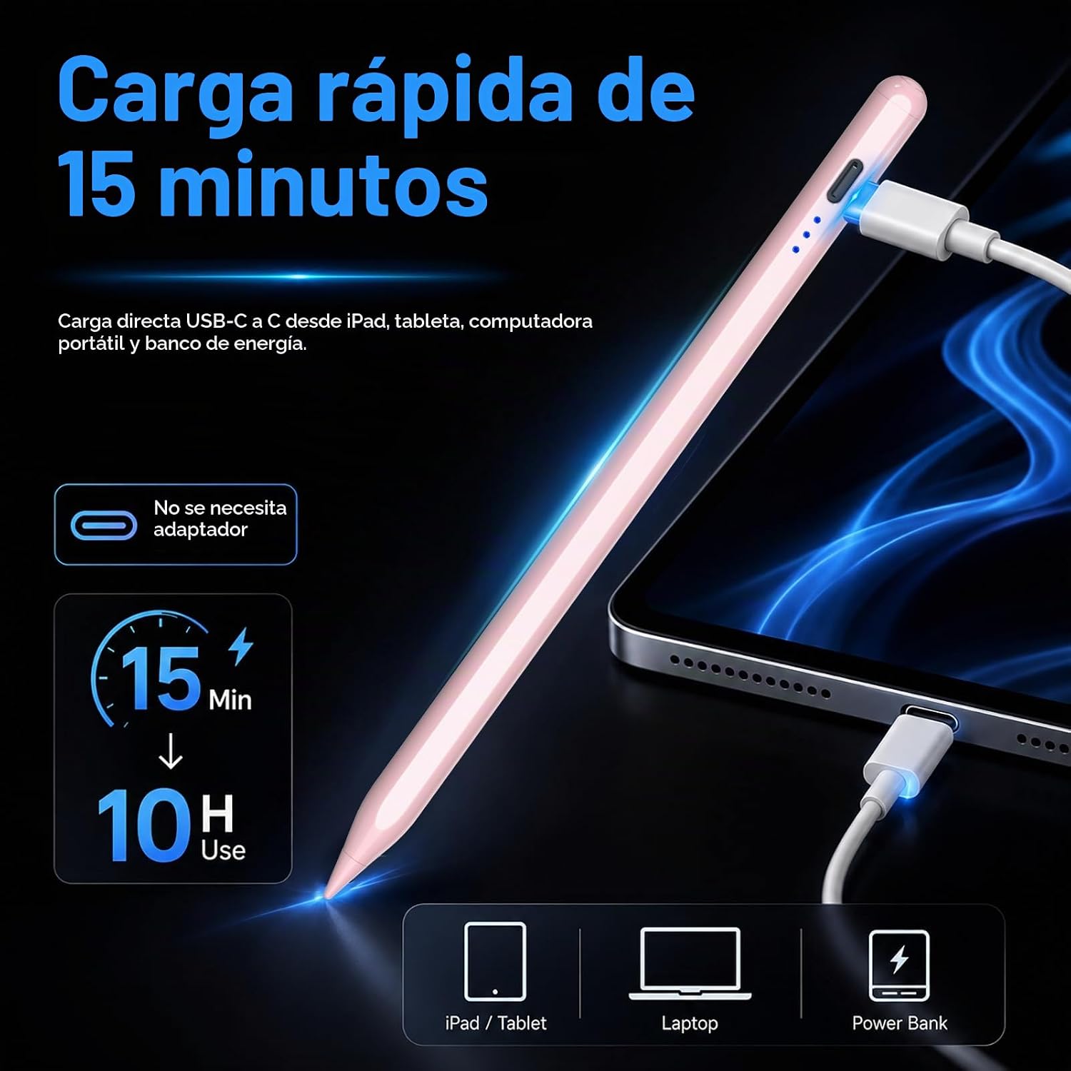 LÁPIZ STYLUS HATOKU PARA IPAD 2018-2026 ROSA - 2