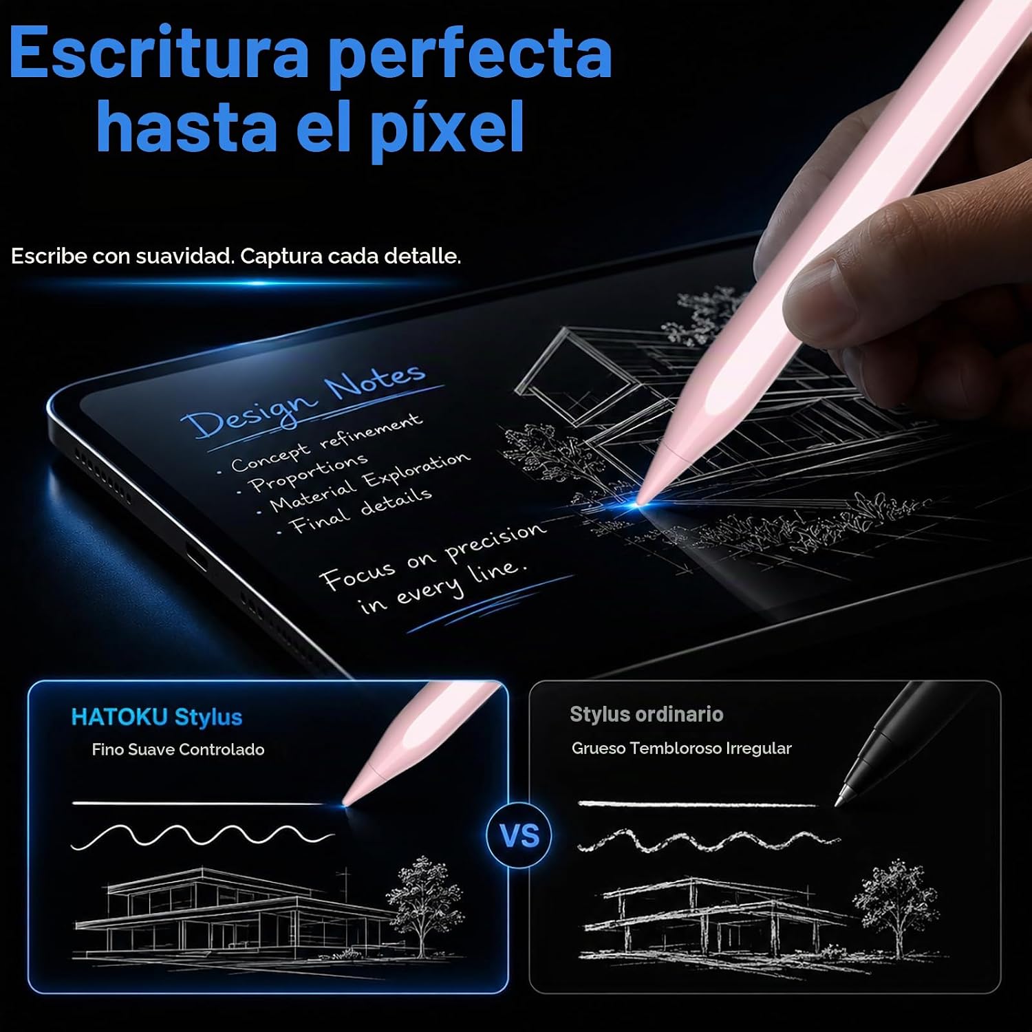 LÁPIZ STYLUS HATOKU PARA IPAD 2018-2026 ROSA - 3
