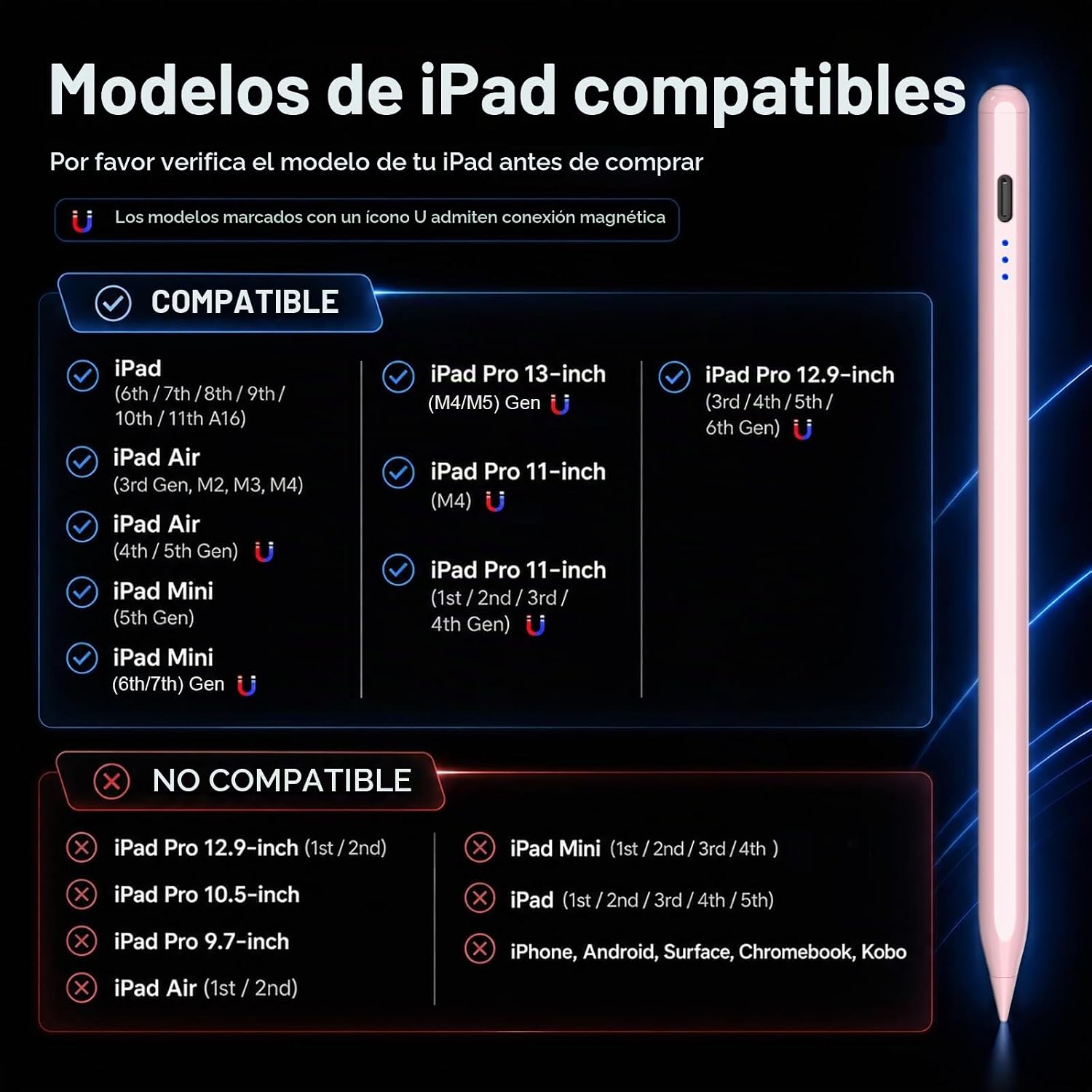 LÁPIZ STYLUS HATOKU PARA IPAD 2018-2026 ROSA - 4