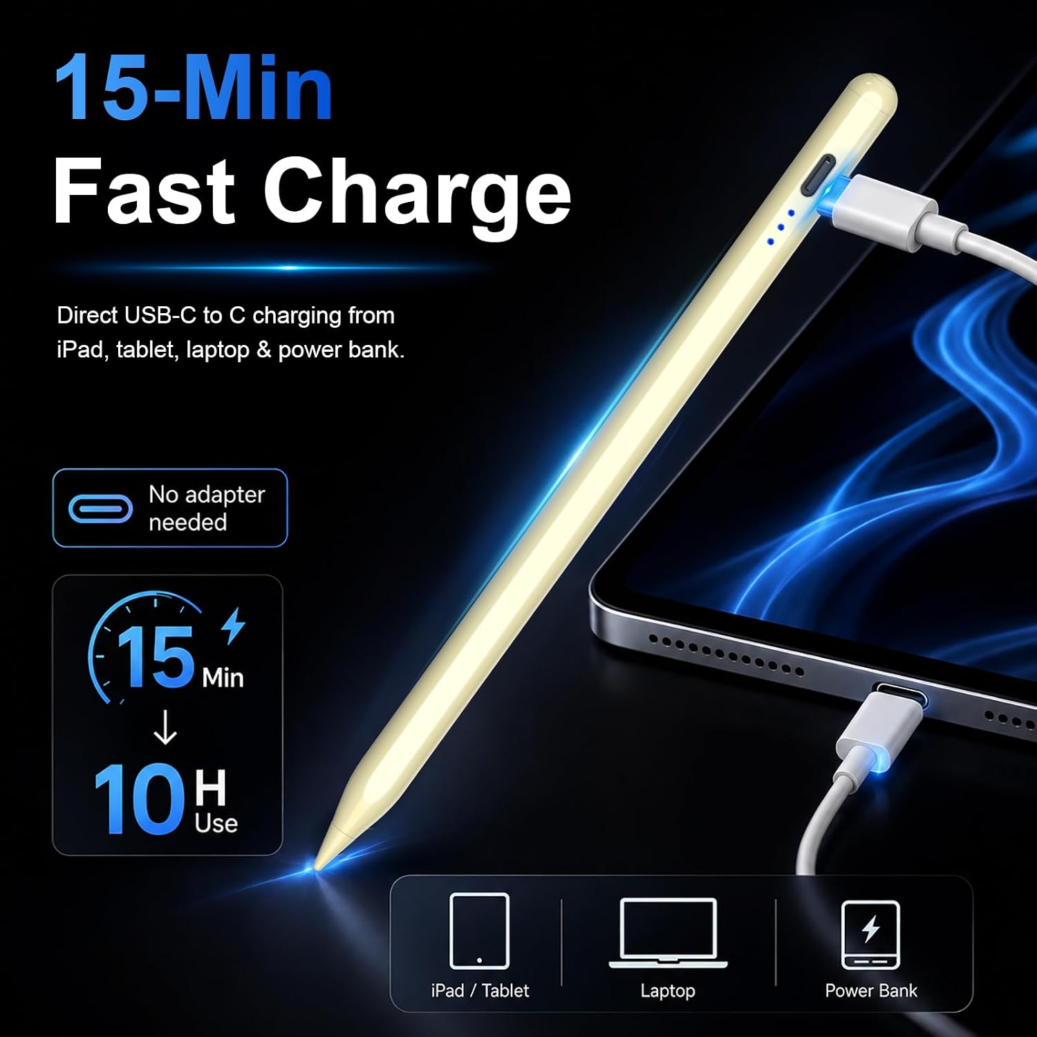 LÁPIZ STYLUS HATOKU PARA IPAD 2018-2026 AMARILLO - 2