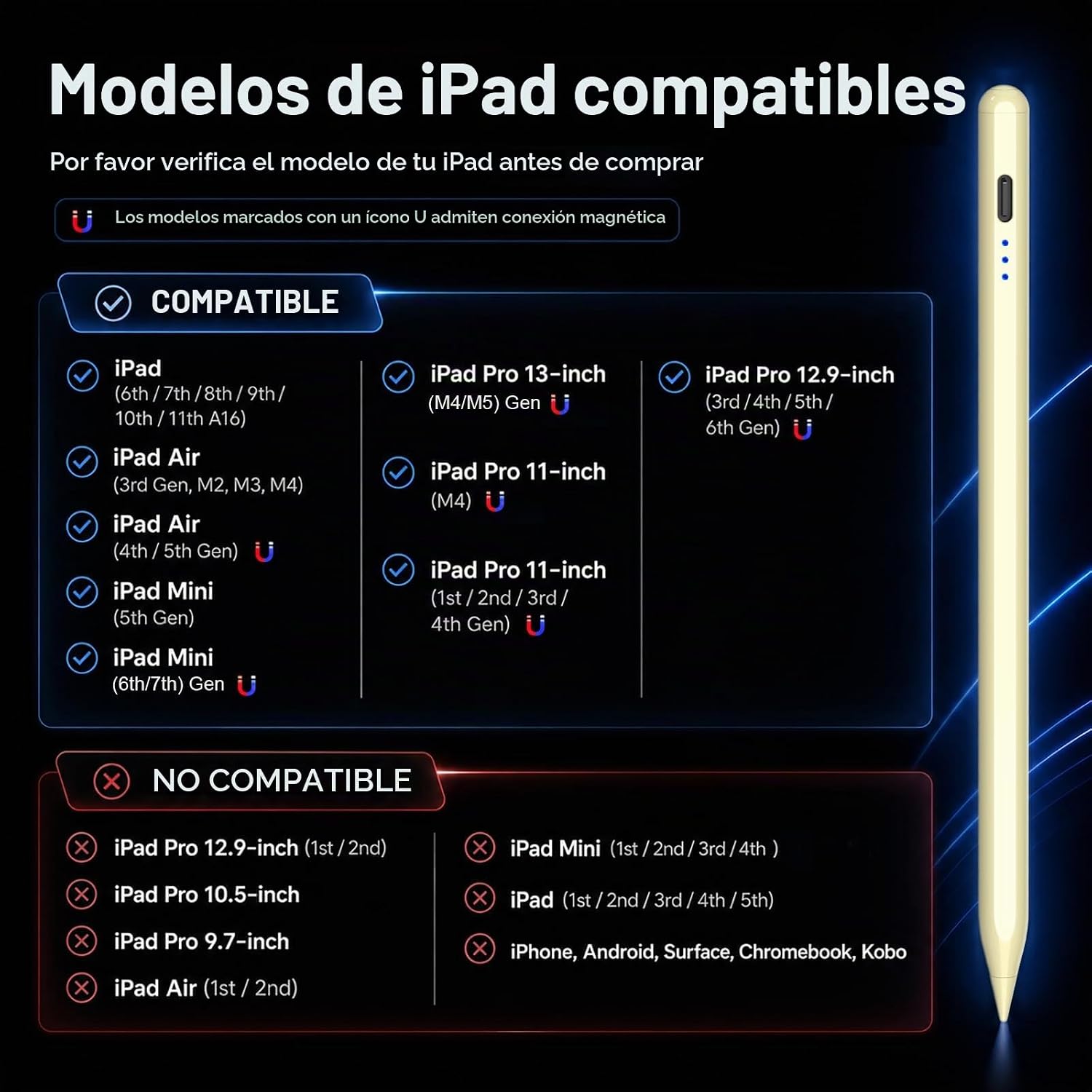LÁPIZ STYLUS HATOKU PARA IPAD 2018-2026 AMARILLO - 4