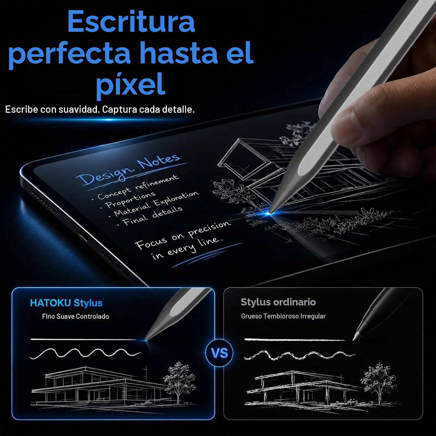 LÁPIZ STYLUS HATOKU PARA IPAD 2018-2026 COLOR NEGRO - 3