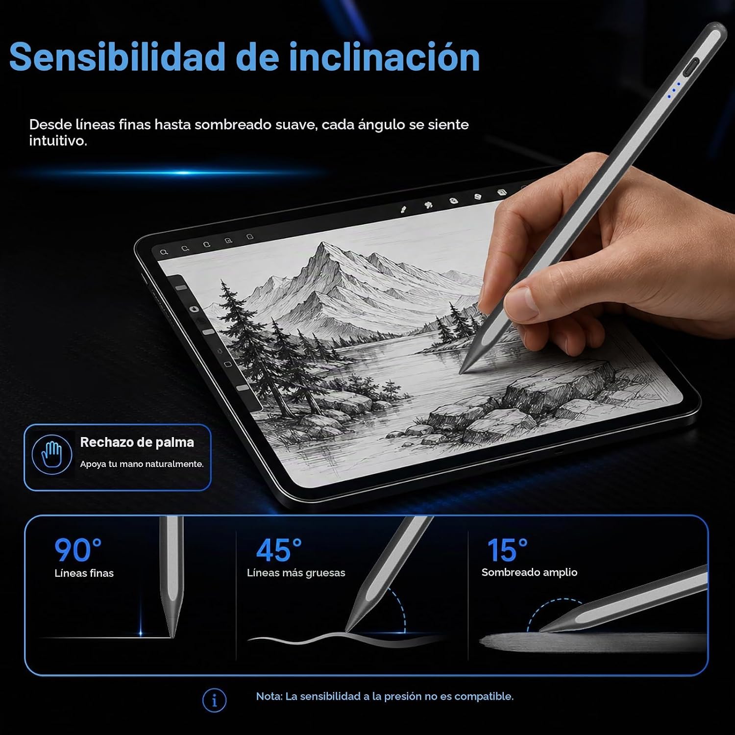 LÁPIZ STYLUS HATOKU PARA IPAD 2018-2026 COLOR NEGRO - 5