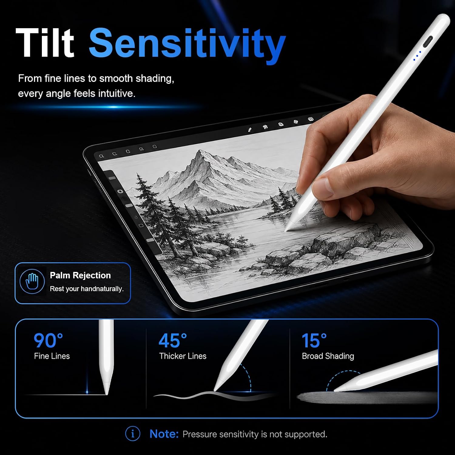 LÁPIZ STYLUS HATOKU PARA IPAD 2018-2026 NEGRO Y BLANCO - 5
