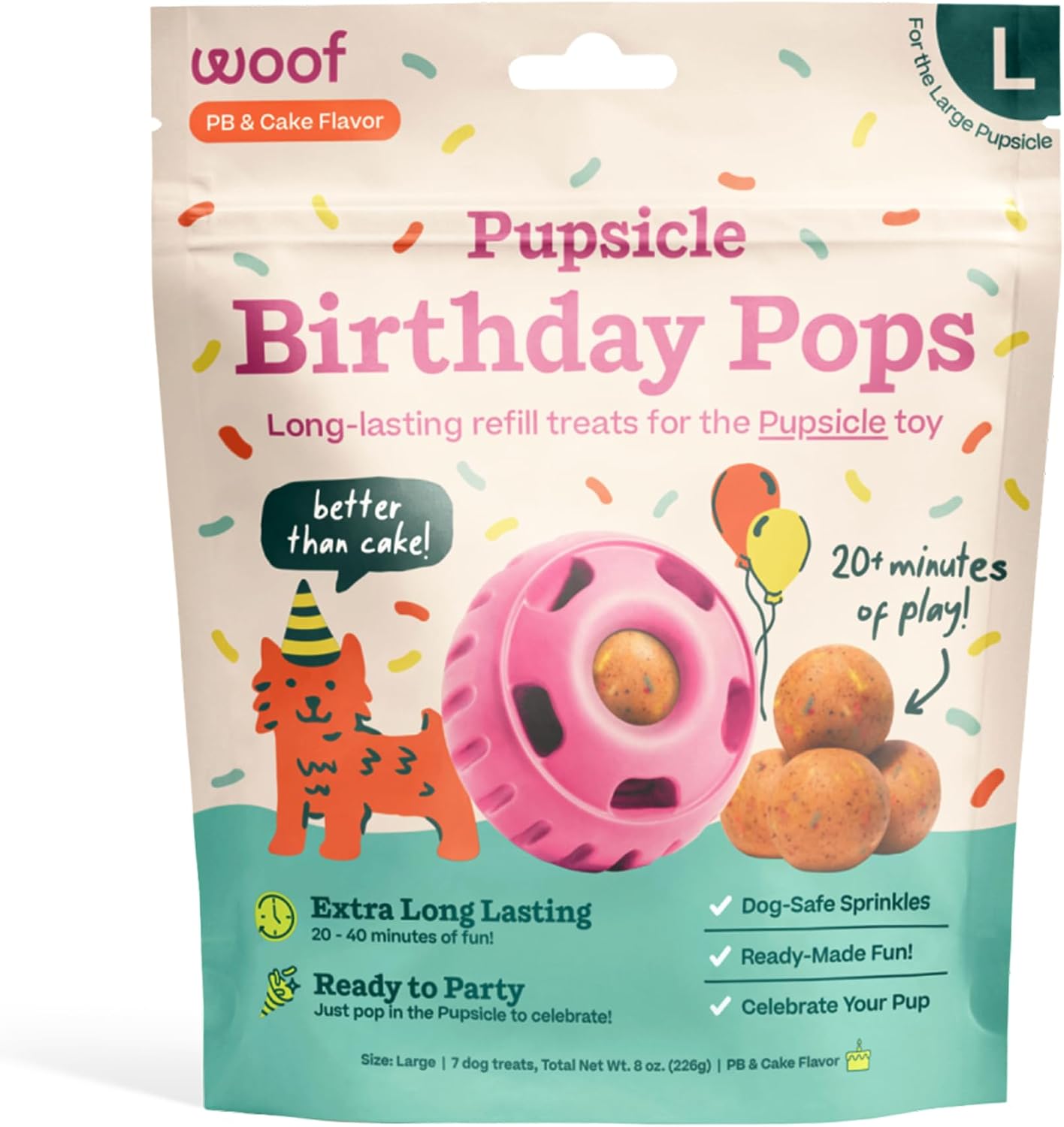 SNACK WOOF PUPSICLE BIRTHDAY REFILL POPS PARA PERROS TAMAÑO GRANDE - 1