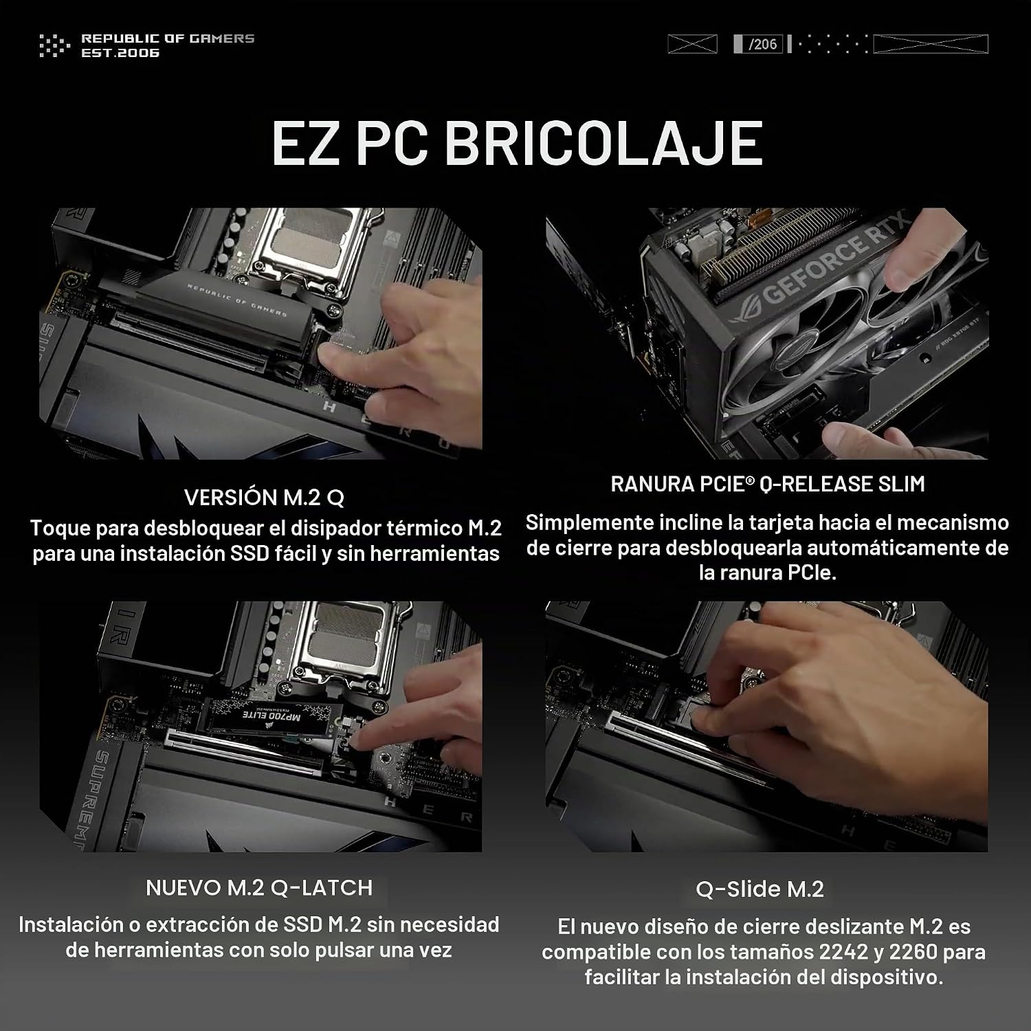 PLACA MADRE ASUS ROG CROSSHAIR X870E HERO BTF AMD ATX - 5
