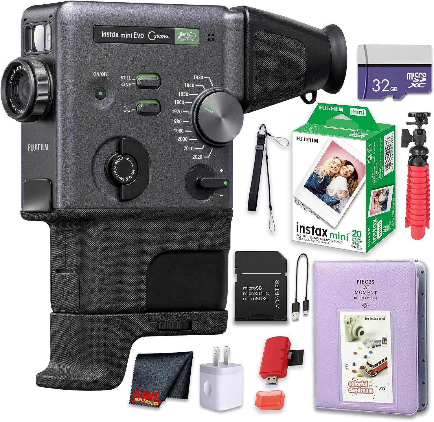 CÁMARA INSTANTÁNEA HÍBRIDA FUJIFILM INSTAX MINI EVO CINEMA CON 20 FOTOS - 1