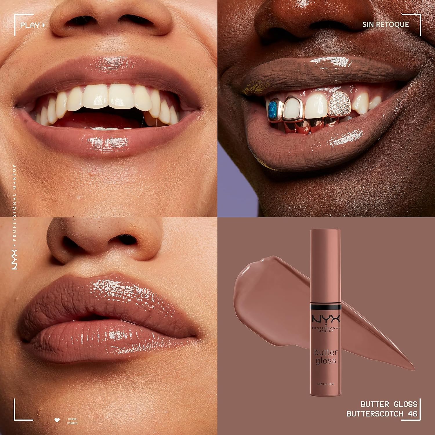GLOSS DE LABIOS NYX BUTTER GLOSS BROWN SUGAR PACK DE 3 - 3