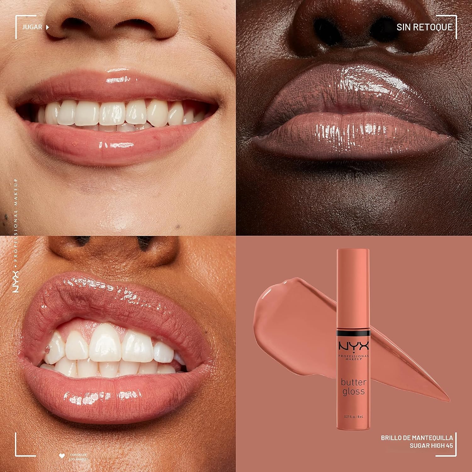 GLOSS DE LABIOS NYX BUTTER GLOSS BROWN SUGAR PACK DE 3 - 5