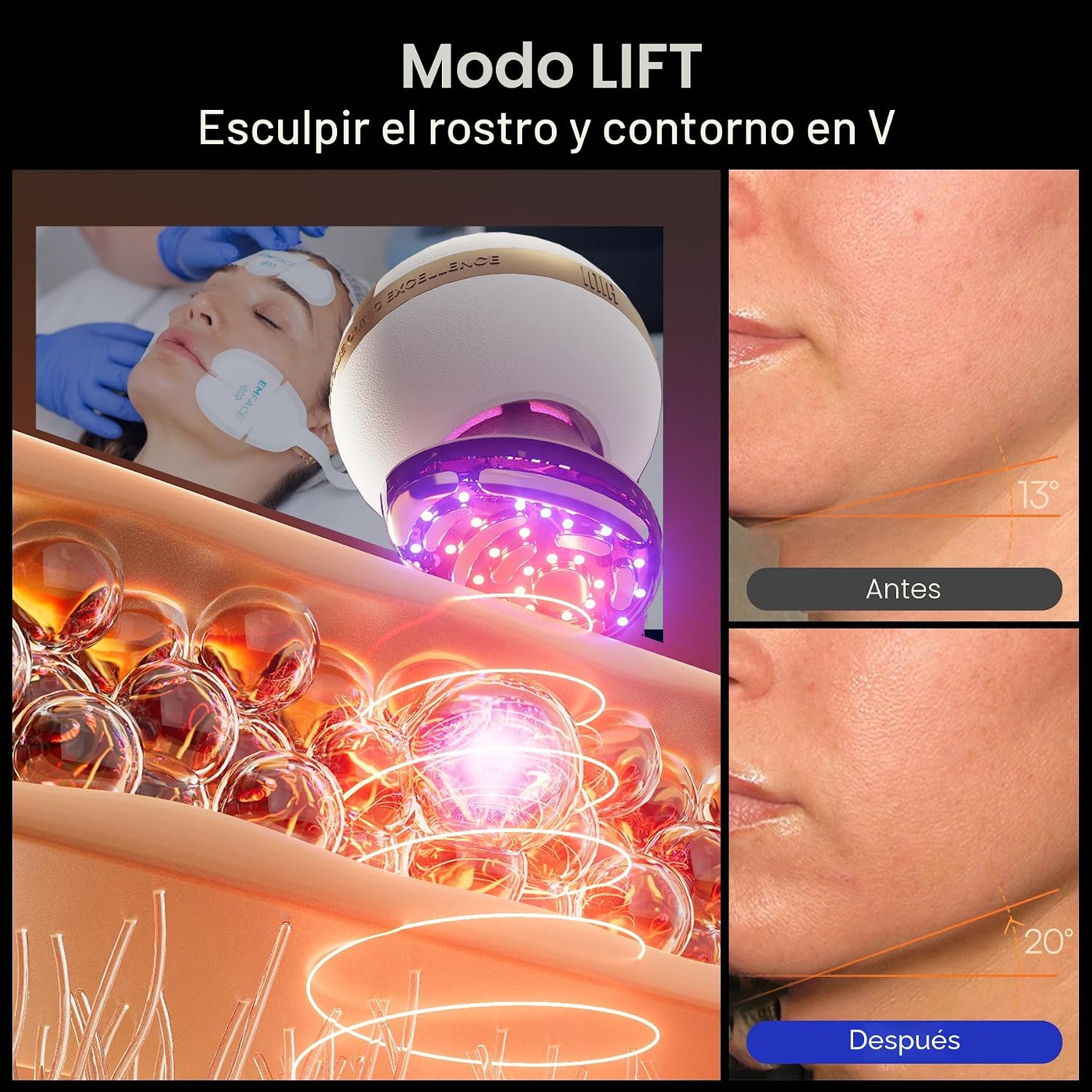 DISPOSITIVO FACIAL INIA SPHERA 8 EN 1 CON MICROCORRIENTE PARA ROSTRO Y CUELLO - 5