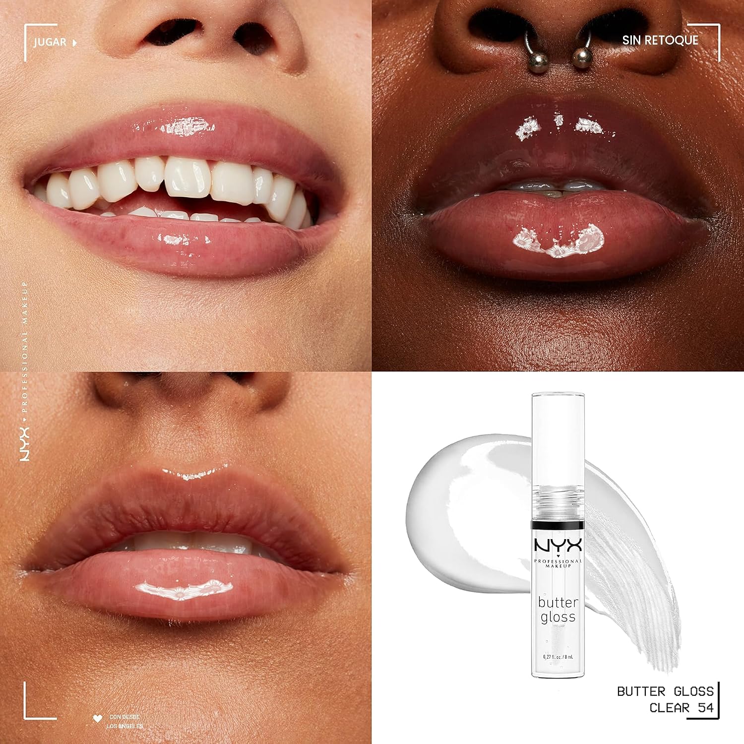 GLOSS DE LABIOS NYX PROFESSIONAL MAKEUP BUTTER GLOSS SUGAR GLASS PACK DE 3 - 3