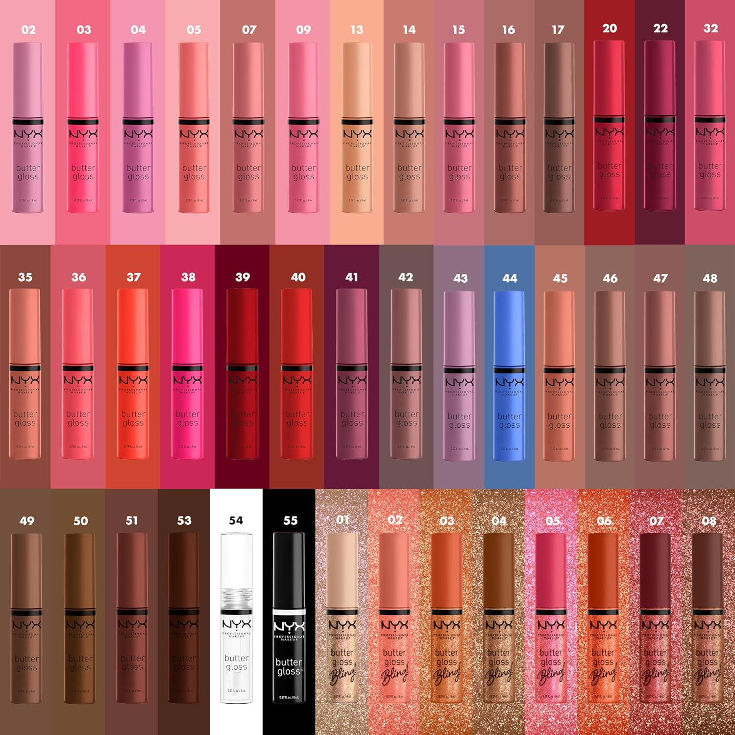 GLOSS DE LABIOS NYX PROFESSIONAL MAKEUP BUTTER GLOSS SUGAR GLASS PACK DE 3 - 5
