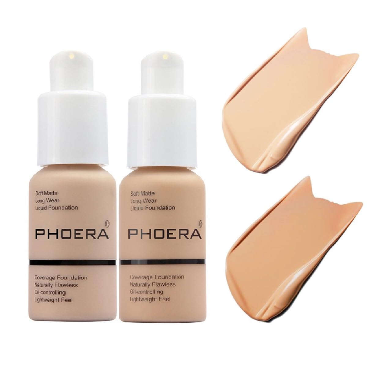 BASE DE MAQUILLAJE PHOERA PACK 2 UNIDADES TONOS 102 NUDE Y 104 BUFF BEIGE - 1