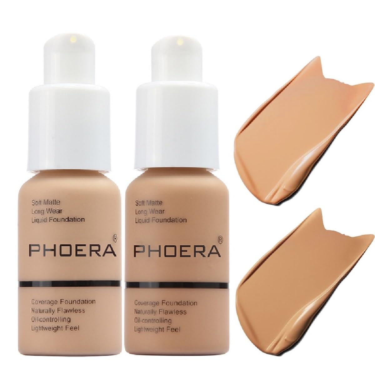 BASE DE MAQUILLAJE PHOERA 2 PACK TONOS 104 BUFF BEIGE Y 105 SAND COBERTURA TOTAL - 1