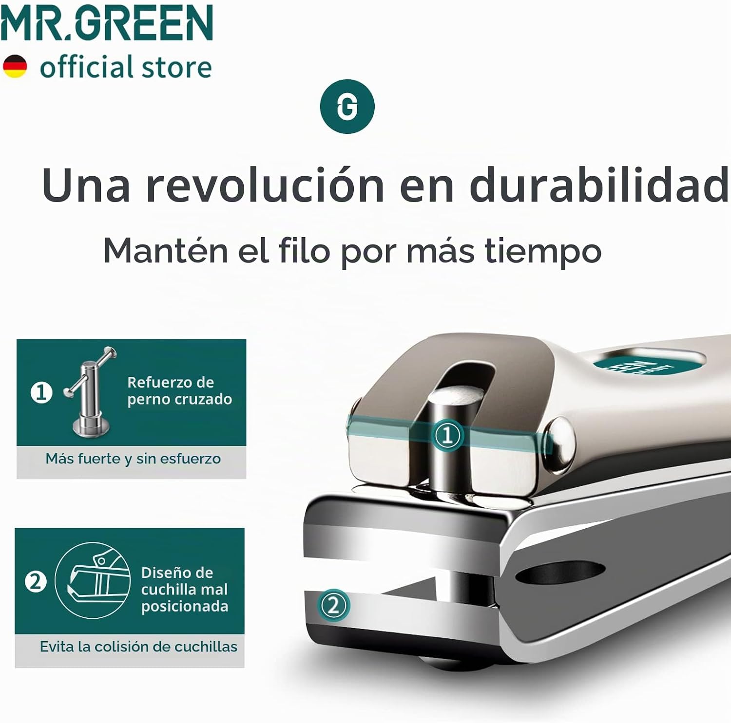 CORTAÚÑAS MR.GREEN CON HOJAS CURVAS TAMAÑO GRANDE - 3