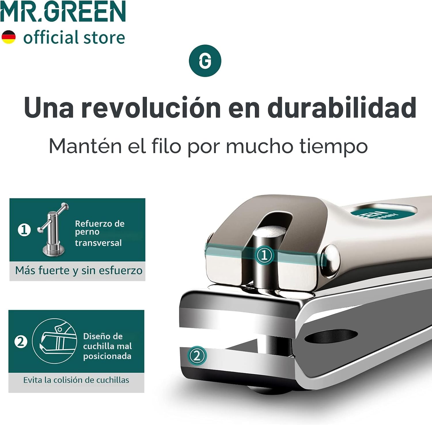CORTAÚÑAS MR.GREEN CURVED BLADES ACERO INOXIDABLE TAMAÑO MEDIANO - 3