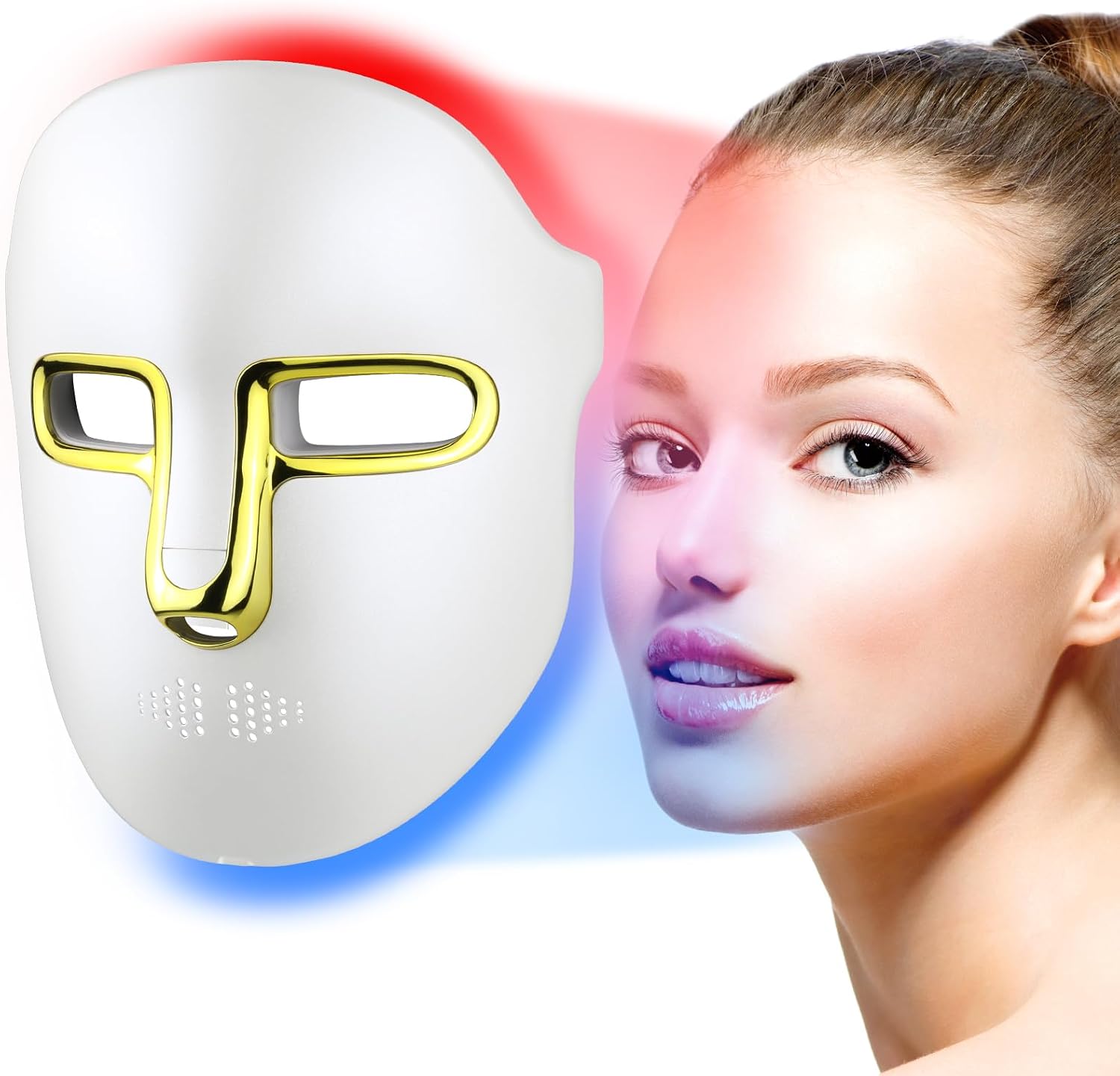 MASCARILLA FACIAL LED KELYOO CON LUZ ROJA, AZUL E INFRARROJA PARA TERAPIA ANTIEDAD - 1
